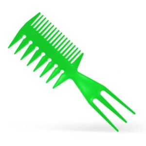 Pieptene frizerie/coafor pentru aranjat parul - Verde